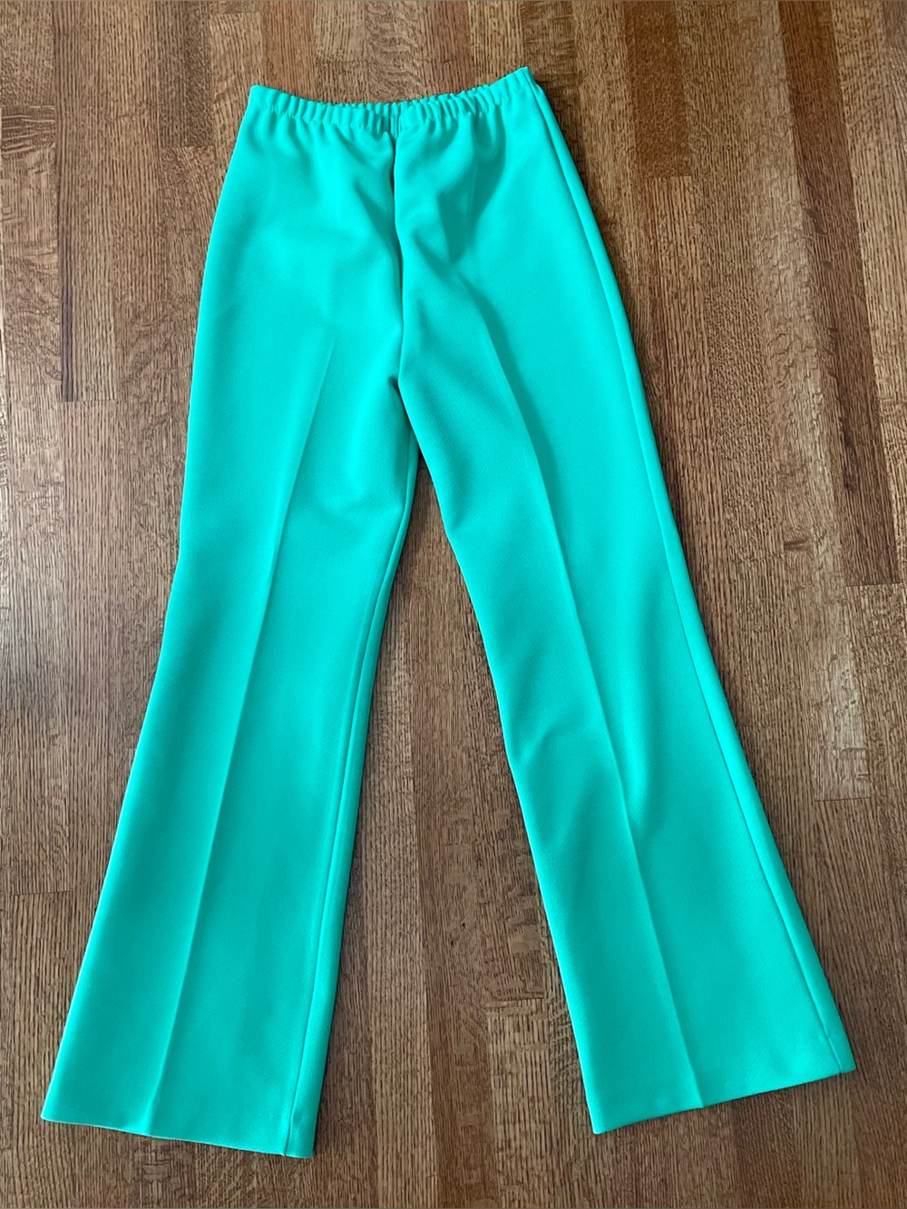 Vintage 70s Marty Gutmacher Knit Pantsuit Green White Lounge Disco Retro M? - Picture 12 of 16